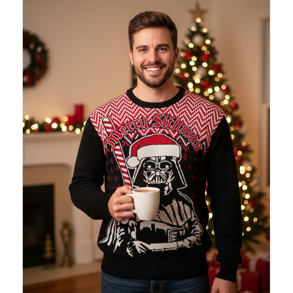 Star Wars Darth Vader Merry Sithmas Ugly Christmas Sweater Mens‎ M Holiday Party